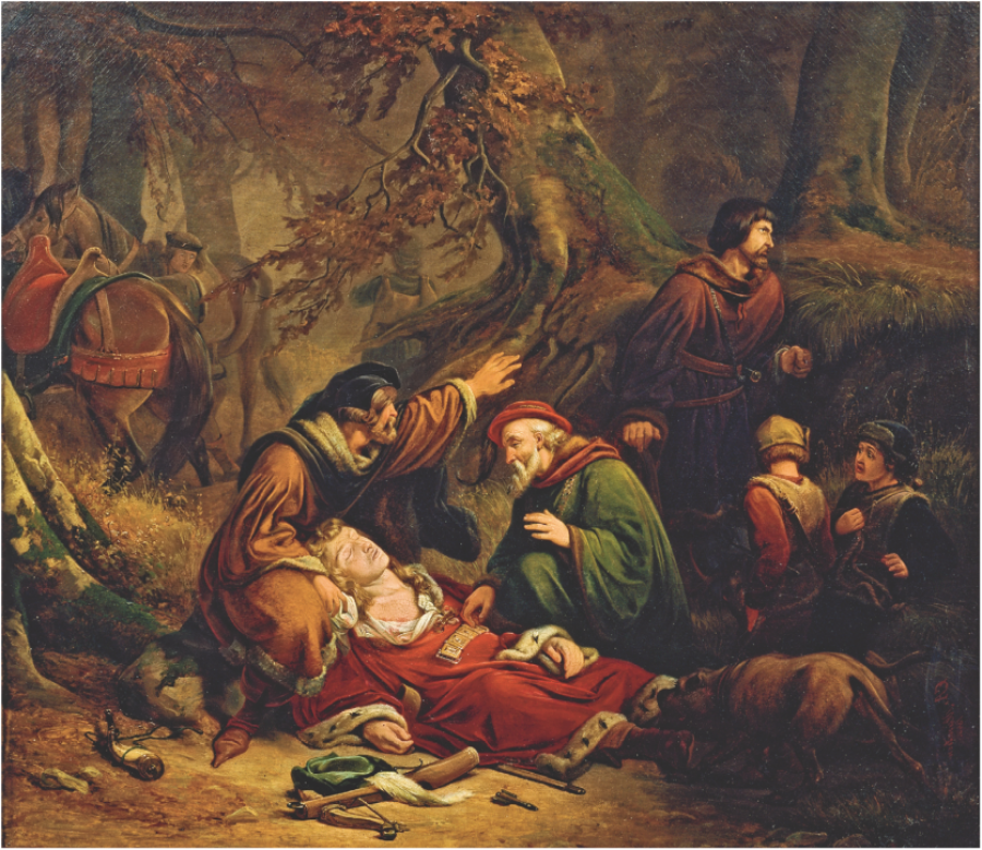Maleri af C.E. Andersen: Valdemar den unges død